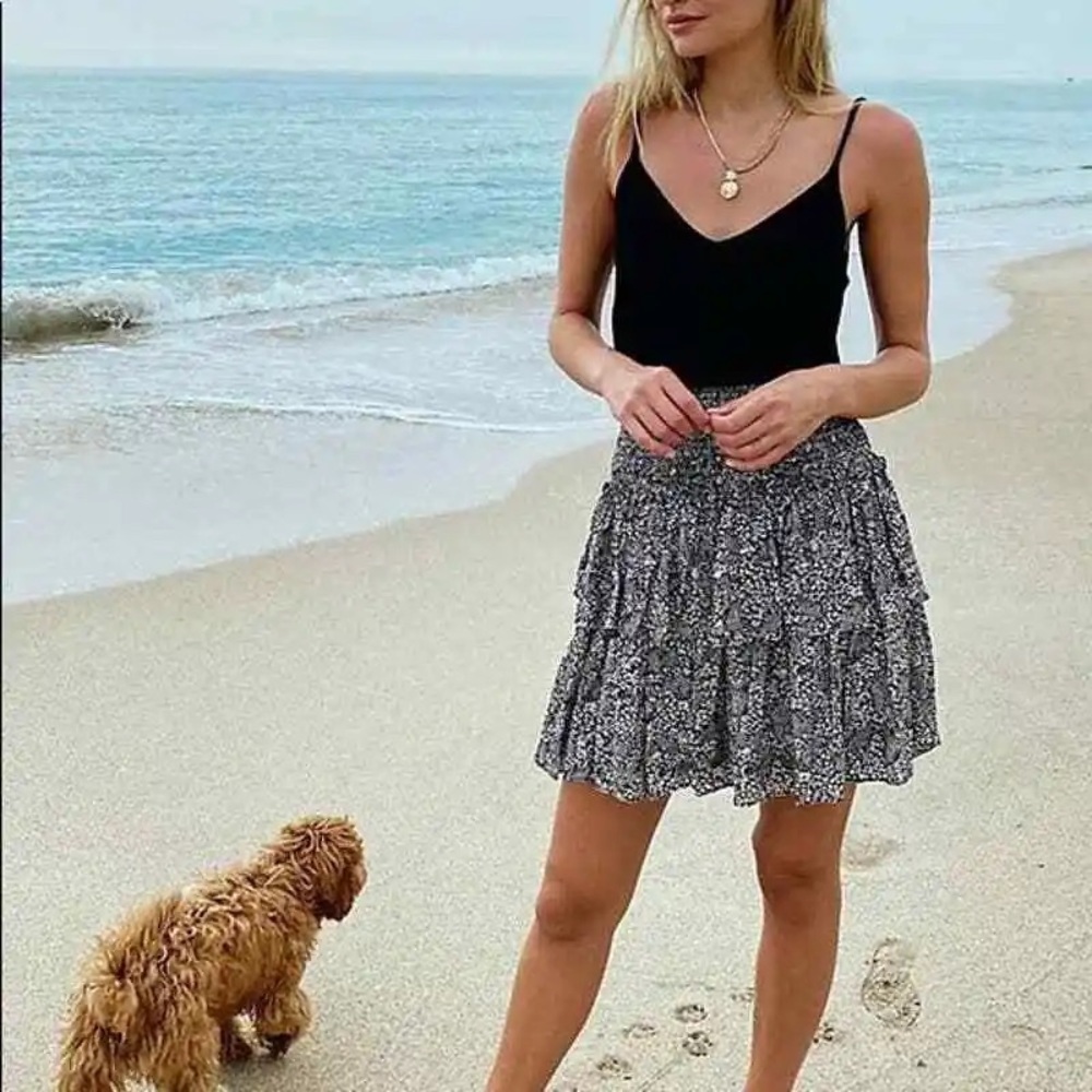 Anthropologie B&W Mini Skirt Sz M NWT
